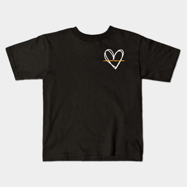 Thin Gold Line Dispatcher Heart for Sheriff Dispatch and 911 Police Operator Kids T-Shirt by Shirts by Jamie